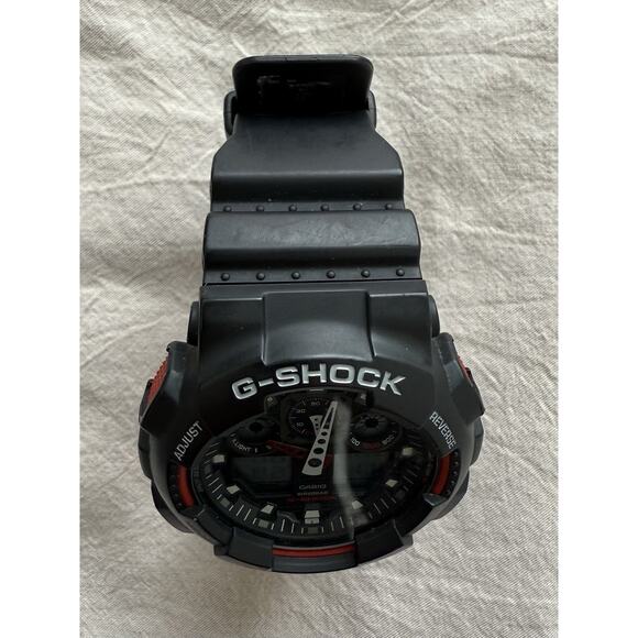 Casio G-Shock GA-100 Black & Red Analog Digital Shock Resistant Watch WR200M - Picture 12 of 16